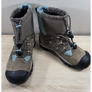 KEEN Waterproof Winter Hiking Boots Brown Blue Insulate 8